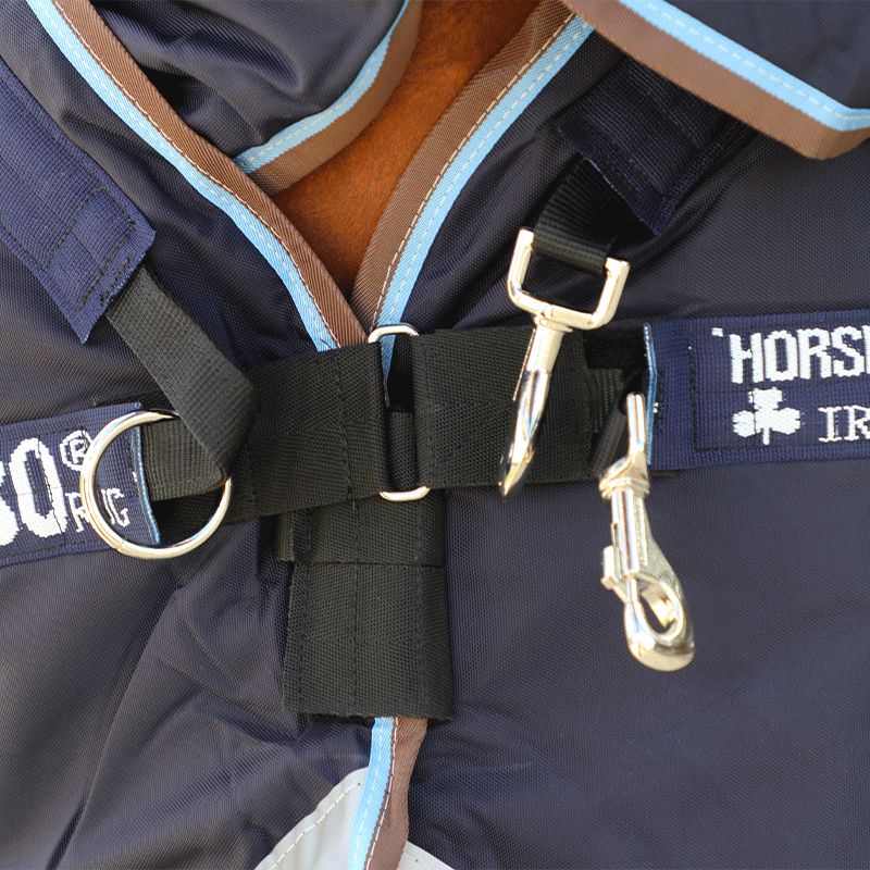 Horseware - Turnout Rug Rambo Duo navy/ sky blue/ brown 100g + 300g | - Ohlala