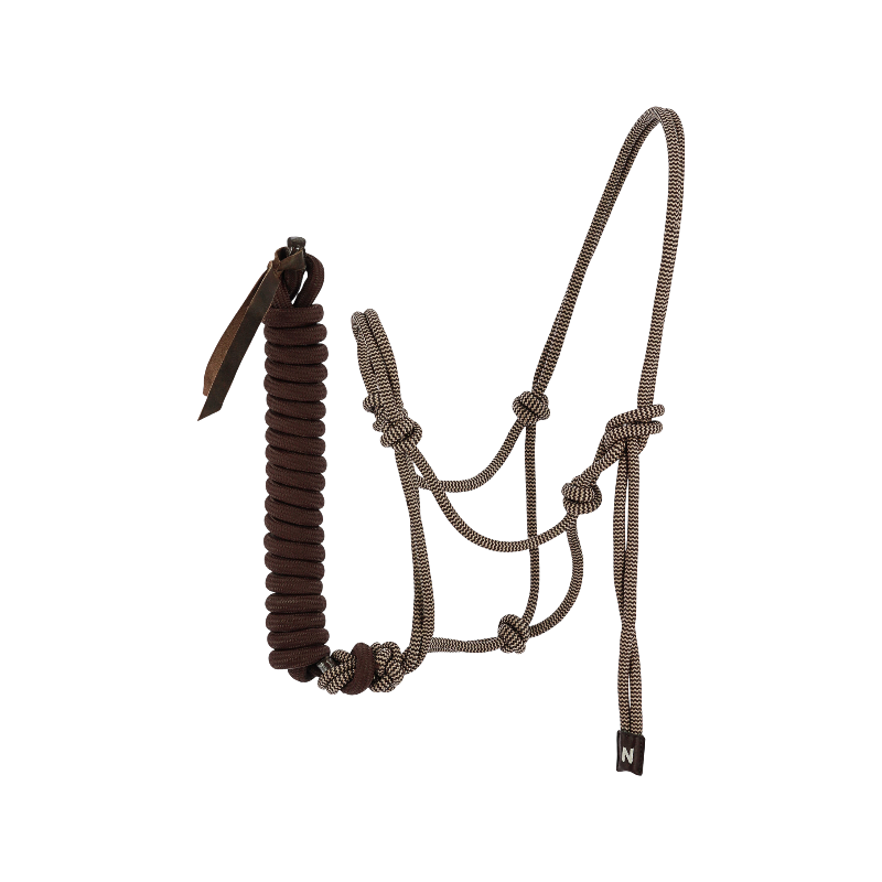 Norton - Ethologisch halster en longe set Duo bruin/beige | - Ohlala