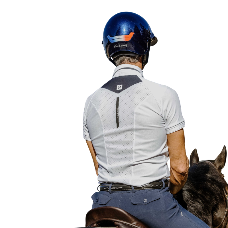 Equithème - Polo de concours manches courtes homme Chris blanc | - Ohlala