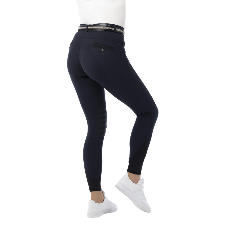 Equithème - Pantaloni da equitazione bambino Safir blu navy/nero | - Ohlala