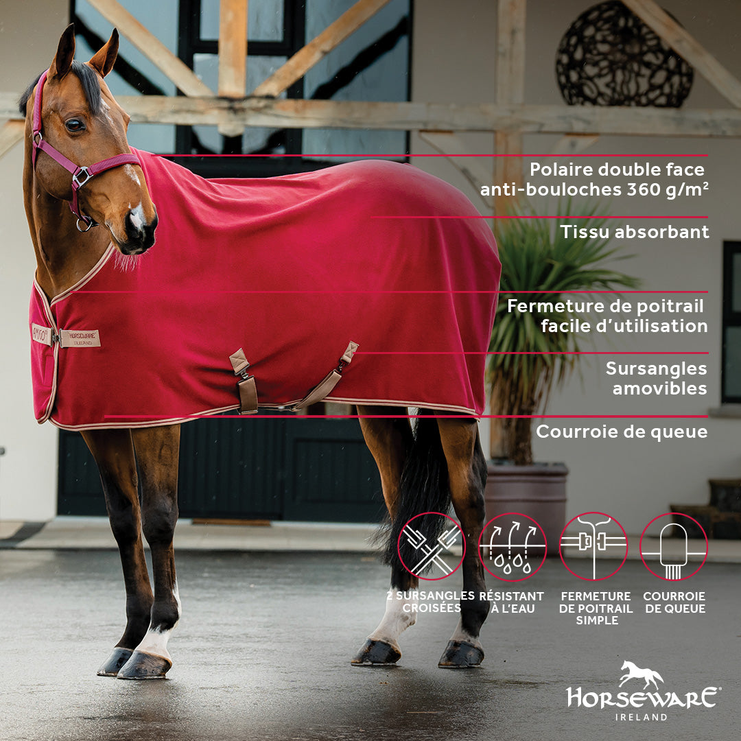 Horseware - Coperta in pile Amigo Fleece Cooler color mora e talpa 0g | - Ohlala