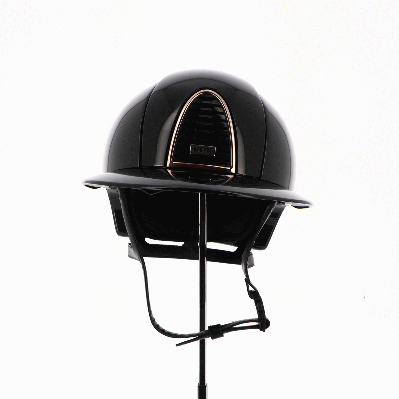 KEP - Cromo 2.0 Shine Black Helmet Rose Gold Logo Polo Diamond | - Ohlala