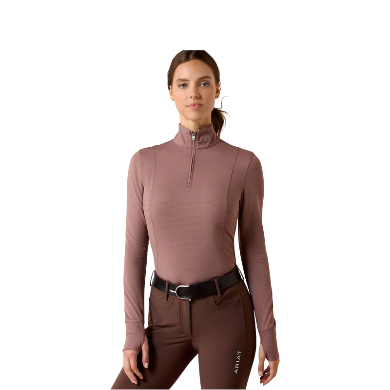 Ariat - Maglia tecnica a maniche lunghe da donna Gridwork 2.0 malva crepuscolo
