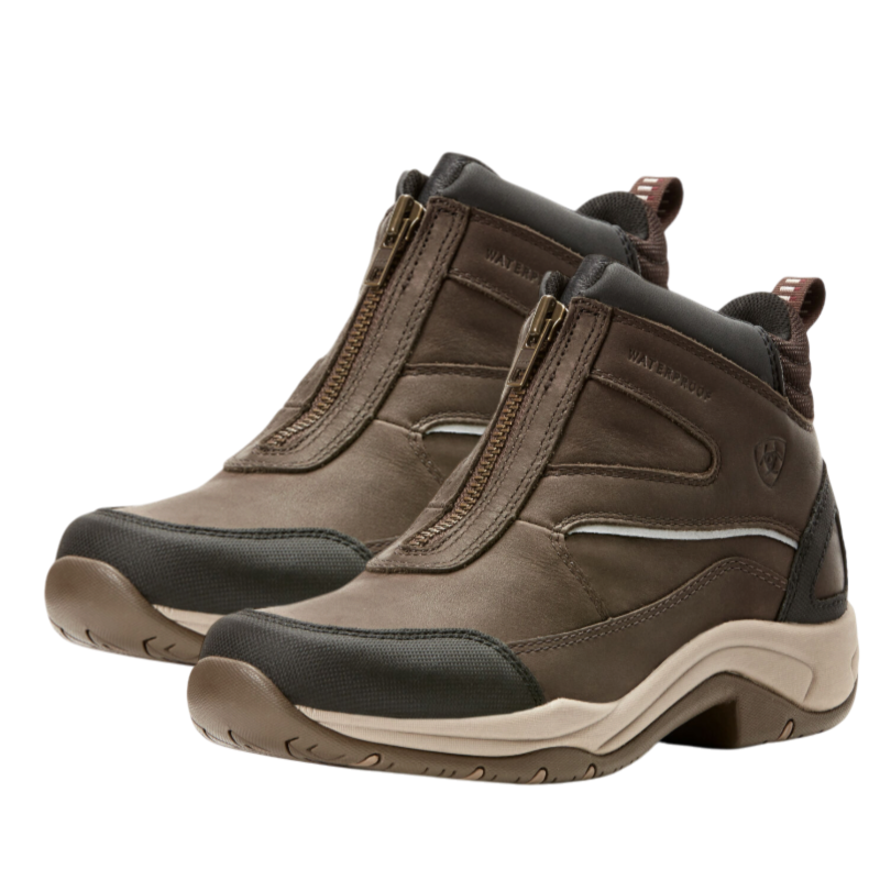 Ariat - Botines impermeables de mujer Telluride Zip marrón oscuro