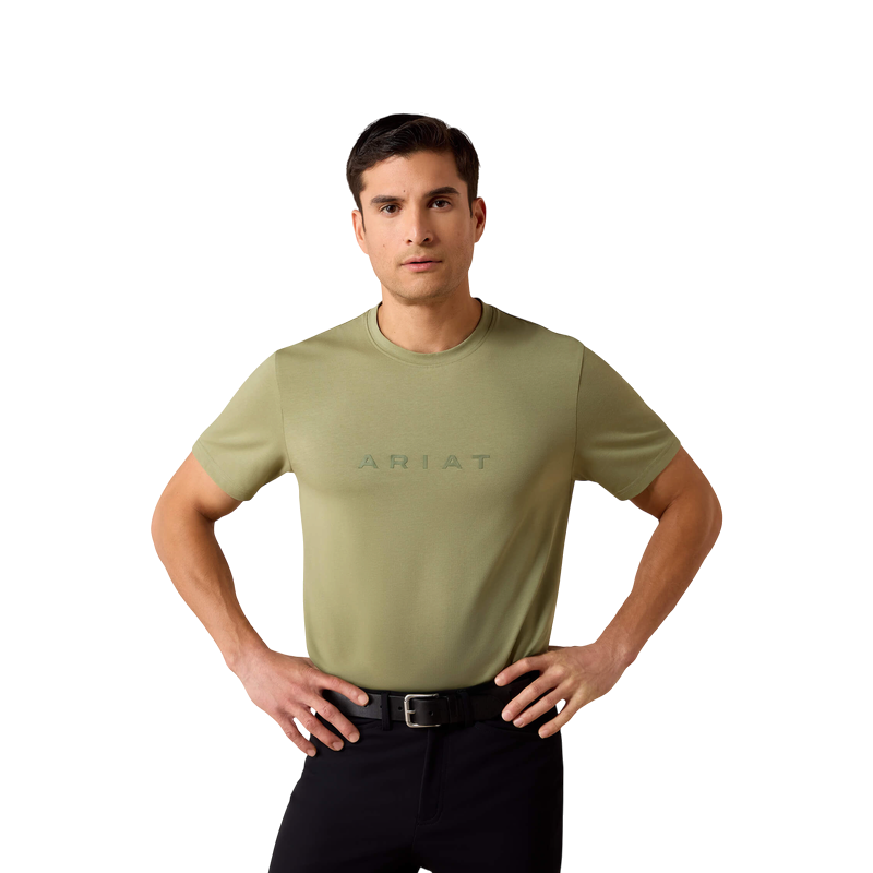 Ariat – Herren-Kurzarm-T-Shirt The Logo in Ölgrün