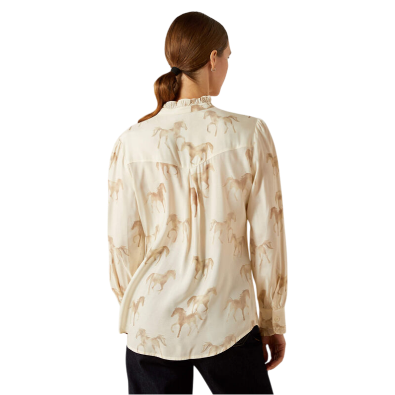 Ariat - Blouse à manches longues femme Cricklade watercolor horse print | - Ohlala