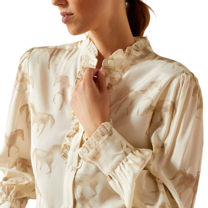 Ariat - Blouse à manches longues femme Cricklade watercolor horse print | - Ohlala