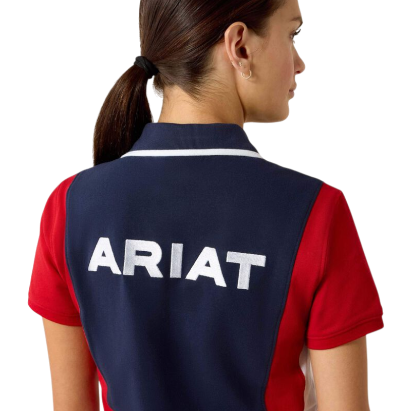 Ariat - Damen-Kurzarmpoloshirt Taryn navy red | - Ohlala