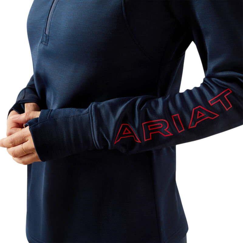 Ariat - Pul à col zippée femme Team EQ marine | - Ohlala