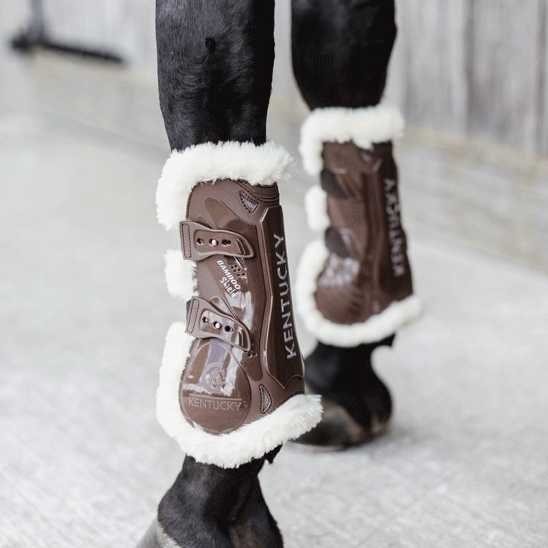 Kentucky Horsewear - Gambiere aperte montone vegan Bamboo Elastic marrone | - Ohlala