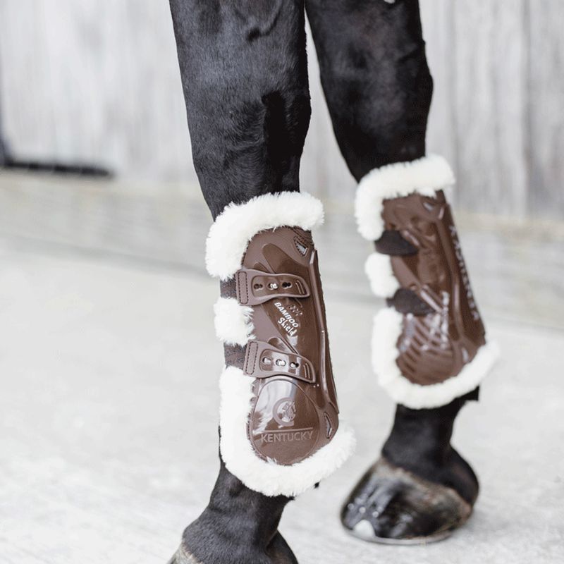 Kentucky Horsewear - Gambiere aperte montone vegan Bamboo Elastic marrone | - Ohlala