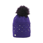 Equithème - Beta Purple Pompom Ear Bonnet | - Ohlala