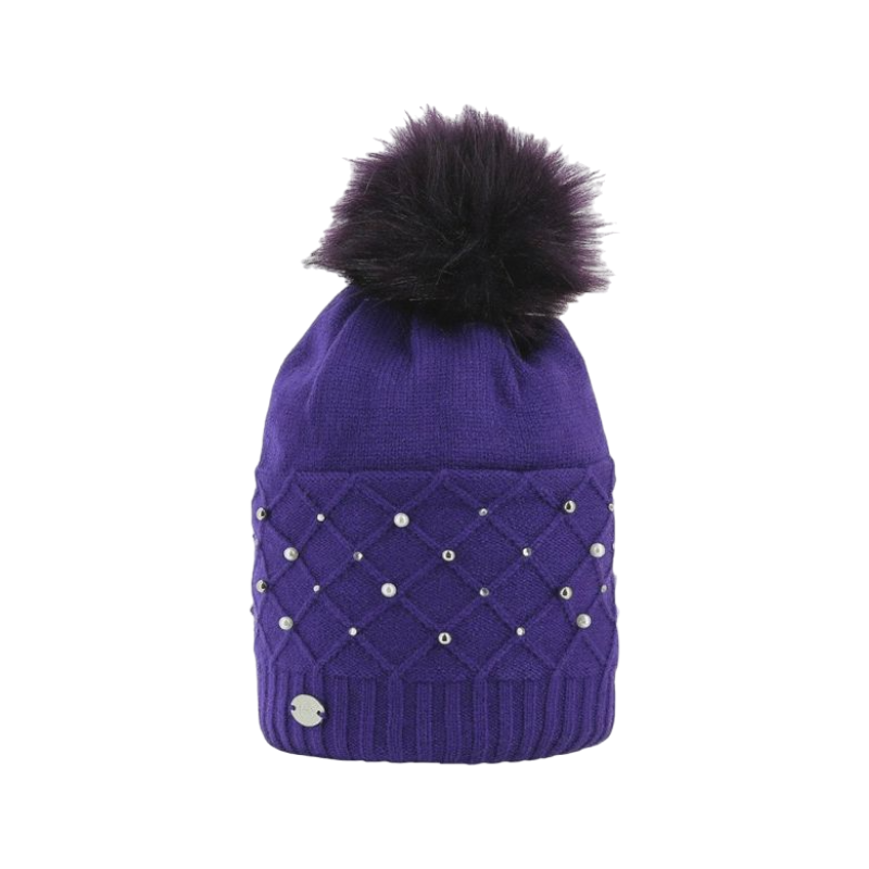 Equithème - Cuffia con pompon Beta viola | - Ohlala