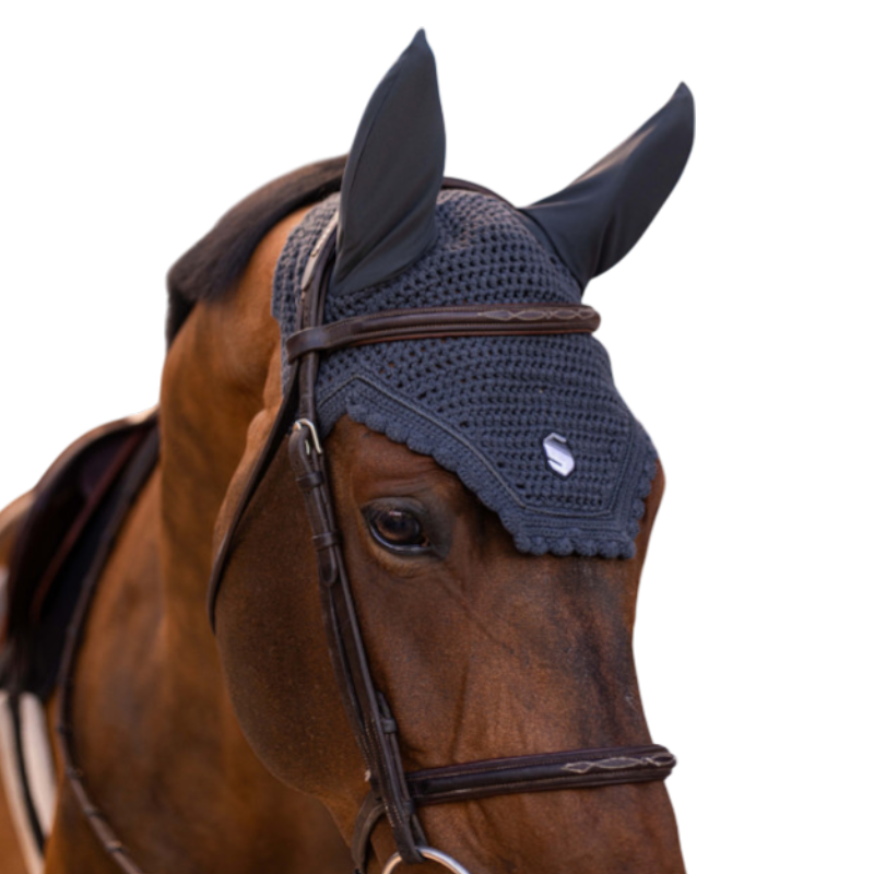 Samshield - Bonnet pour chevaux Flyshield embroidery marine | - Ohlala