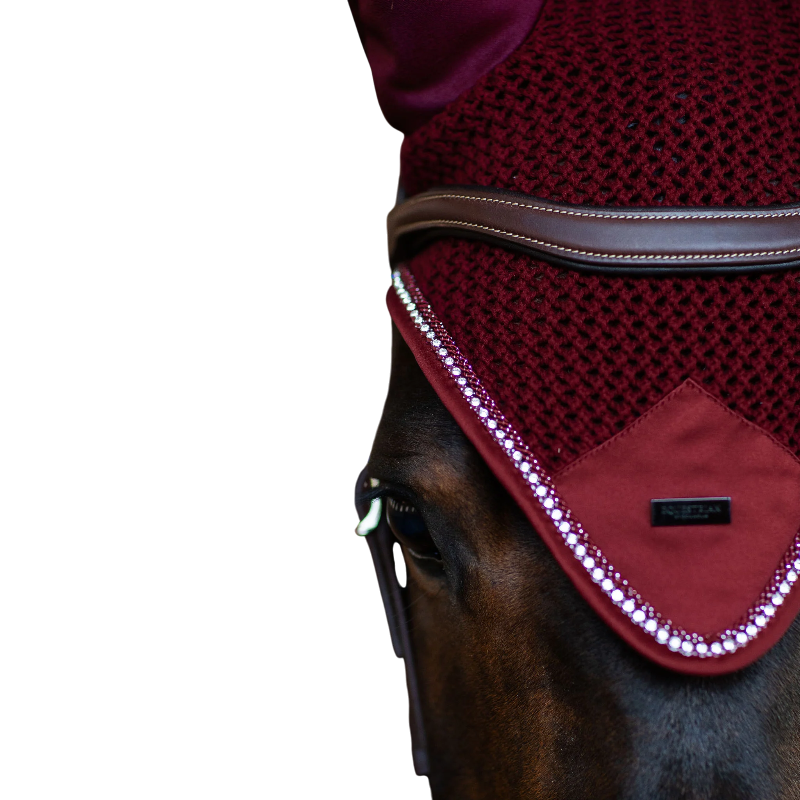 Equestrian Stockholm - Bonnet pour chevaux Modern Crystal bordeaux | - Ohlala