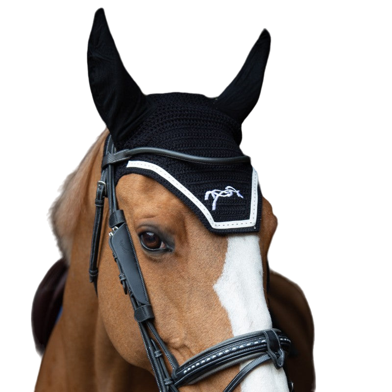 Pénélope - Sattlerstich-Bonnet Fly Baumwolle schwarz | - Ohlala