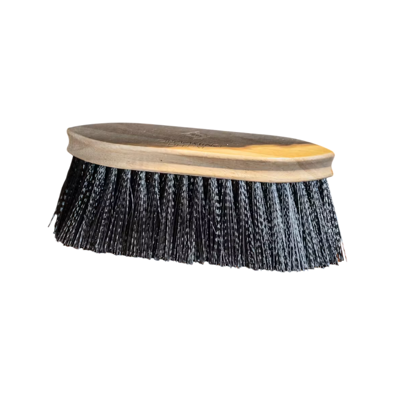 Grooming Deluxe - Spazzola rotonda in legno a pelo medio nera | - Ohlala