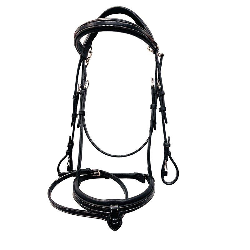 Flags & Cup - Bridon muserolle combinée Praha noir | - Ohlala