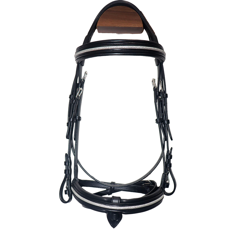 Canter - Bridon muserolle croisée Mylord noir/ argent | - Ohlala
