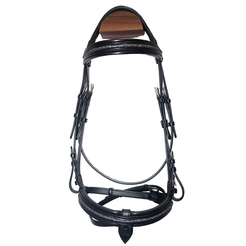 Canter - Bridon muserolle croisée Mylord noir/ gris | - Ohlala