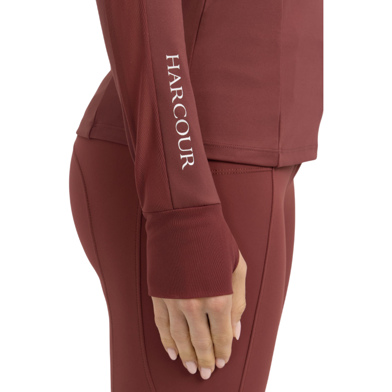 Harcour - Technisch longsleeve shirt dames Calista wijnrood