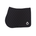 Cavalleria Toscana - Tapis de selle Circular Quilted Jersey noir et logo blanc | - Ohlala