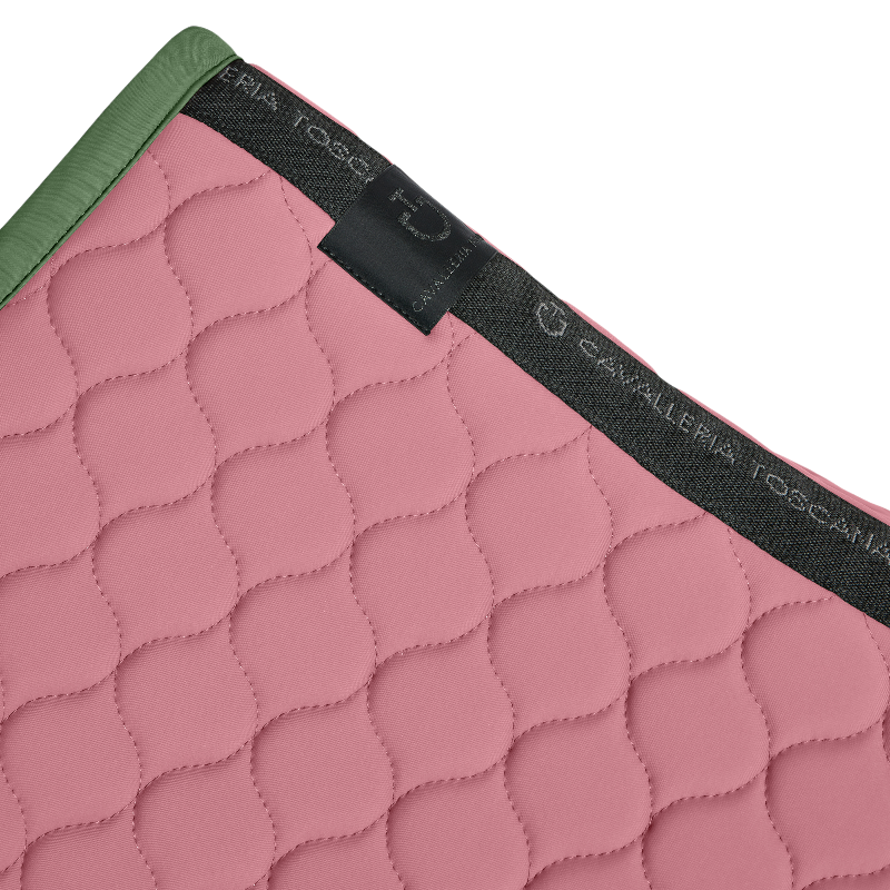 Cavalleria Toscana - Circular Quilted Saddle Pad candy pink/ forest green | - Ohlala