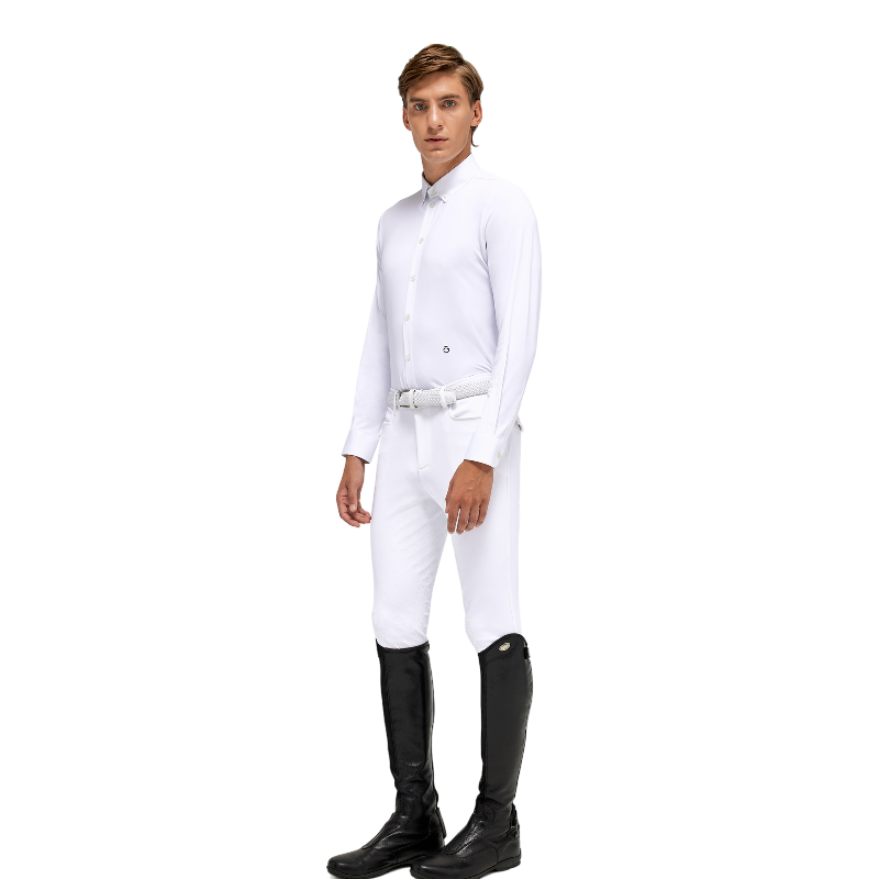 Cavalleria Toscana - Herren-Turniershirt mit langen Ärmeln Guibert weiß | - Ohlala