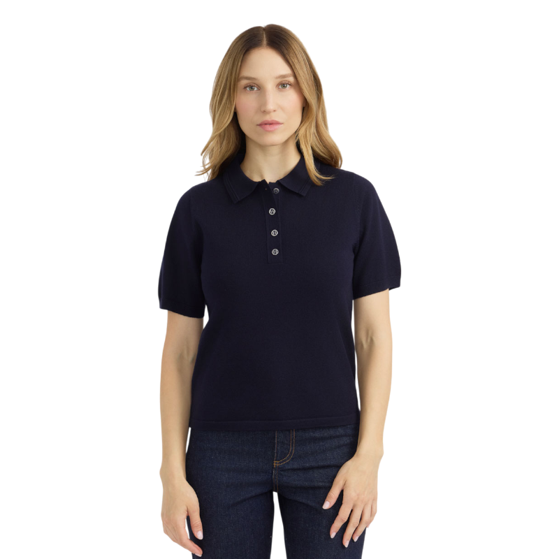 Harcour - Women's Cherry Navy Short-Sleeve Polo