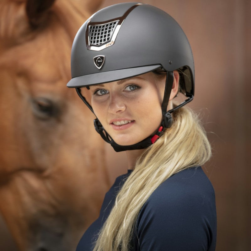 Equithème - Airy riding helmet silver/black | - Ohlala