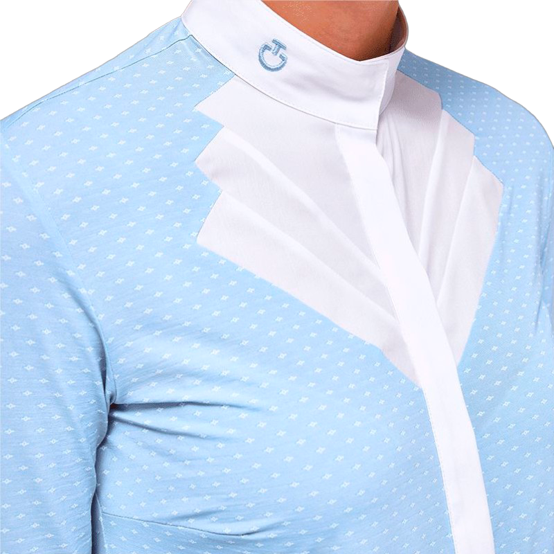 Cavalleria Toscana - Langarm-Turniershirt Damen blau/weiß | - Ohlala