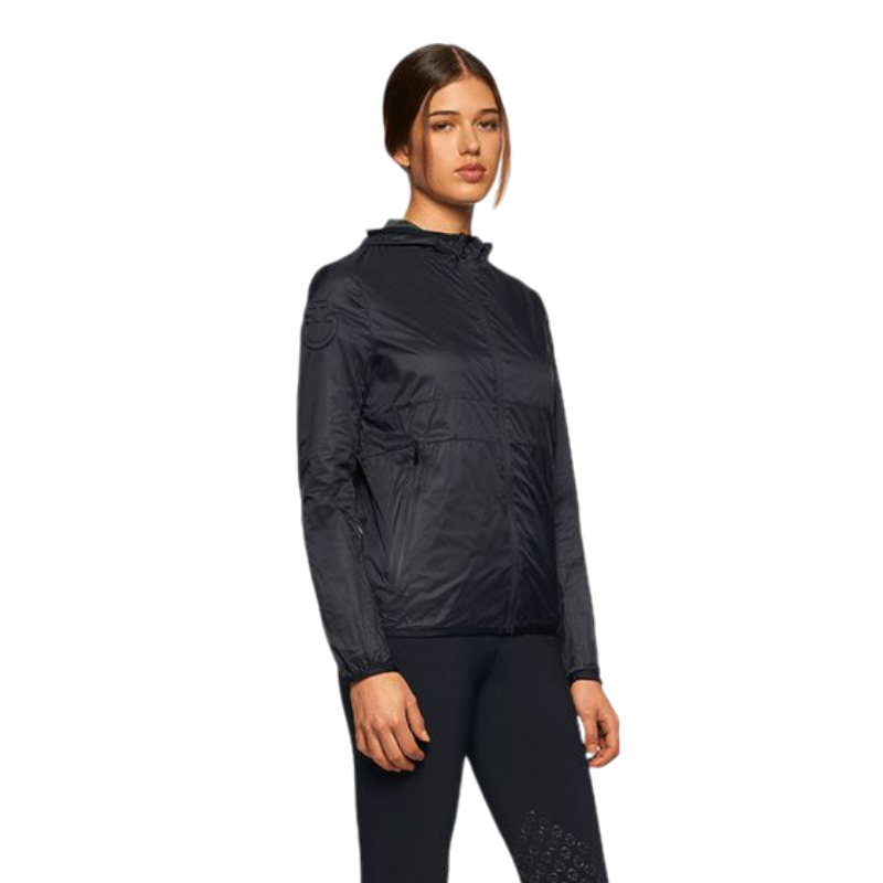 Cavalleria Toscana - Giacca con cappuccio donna leggera e reversibile blu navy/verde | - Ohlala