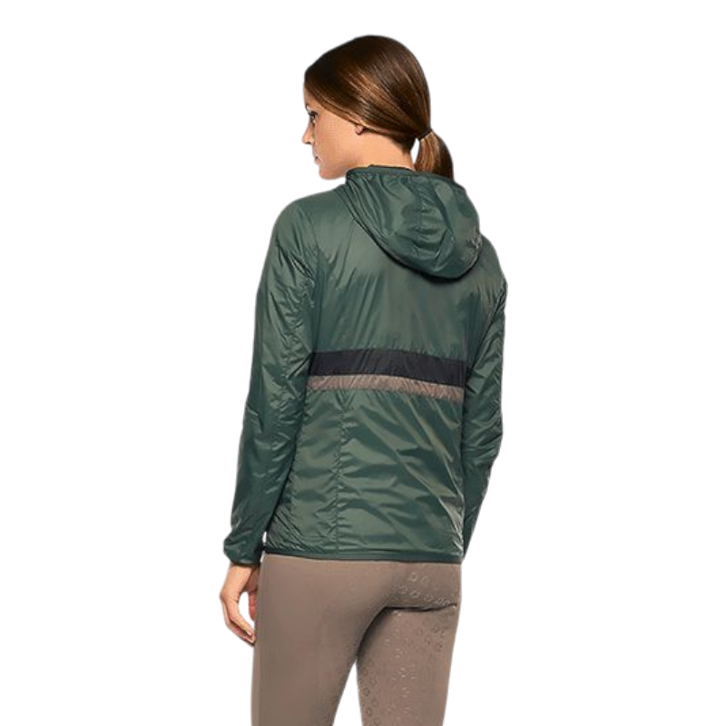 Cavalleria Toscana - Giacca con cappuccio donna leggera e reversibile blu navy/verde | - Ohlala