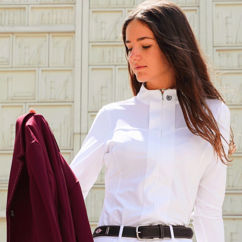 Equestrian Stockholm - Camisa de manga comprida branca light breeze | - Ohlala