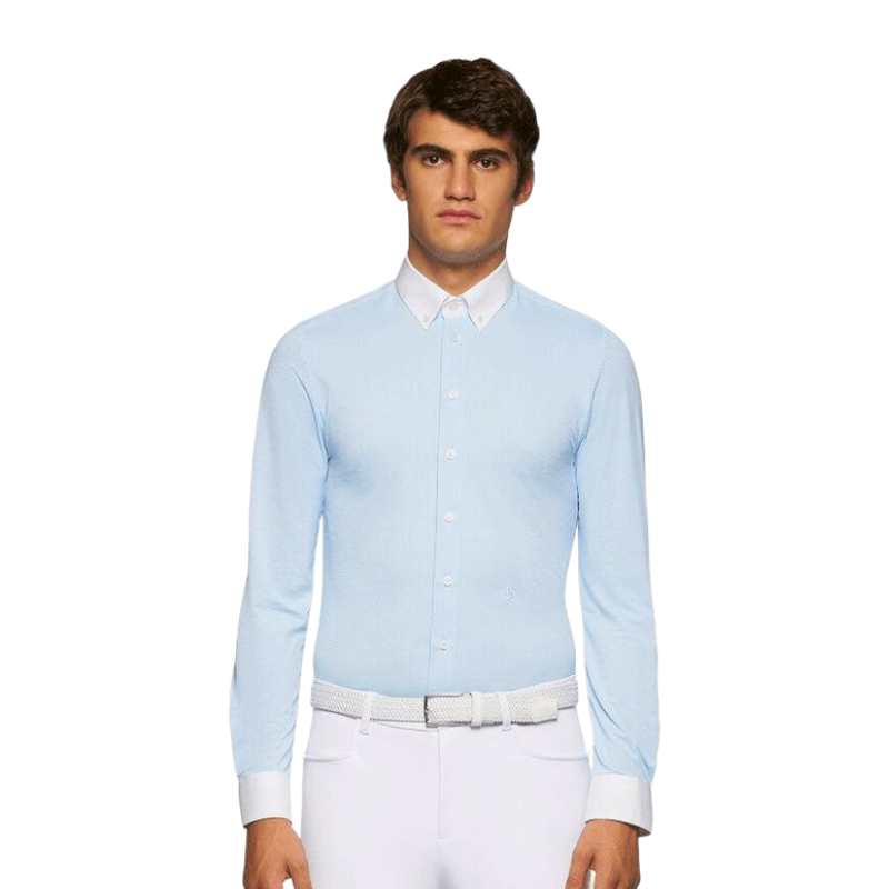 Cavalleria Toscana - Polo da concorso manica lunga uomo blu | - Ohlala
