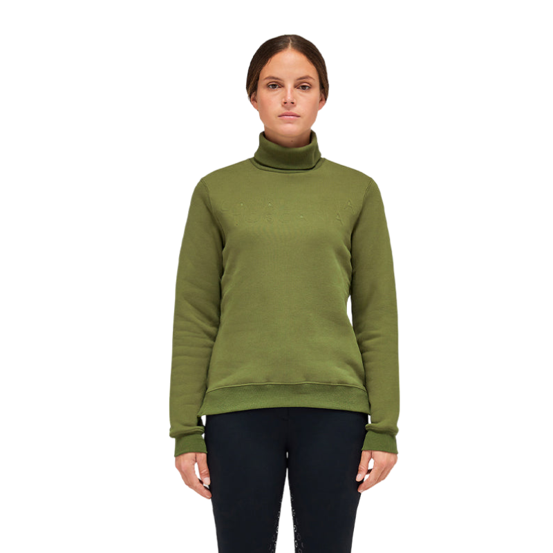 Cavalleria Toscana - Dames sweater met staande kraag foliage green | - Ohlala