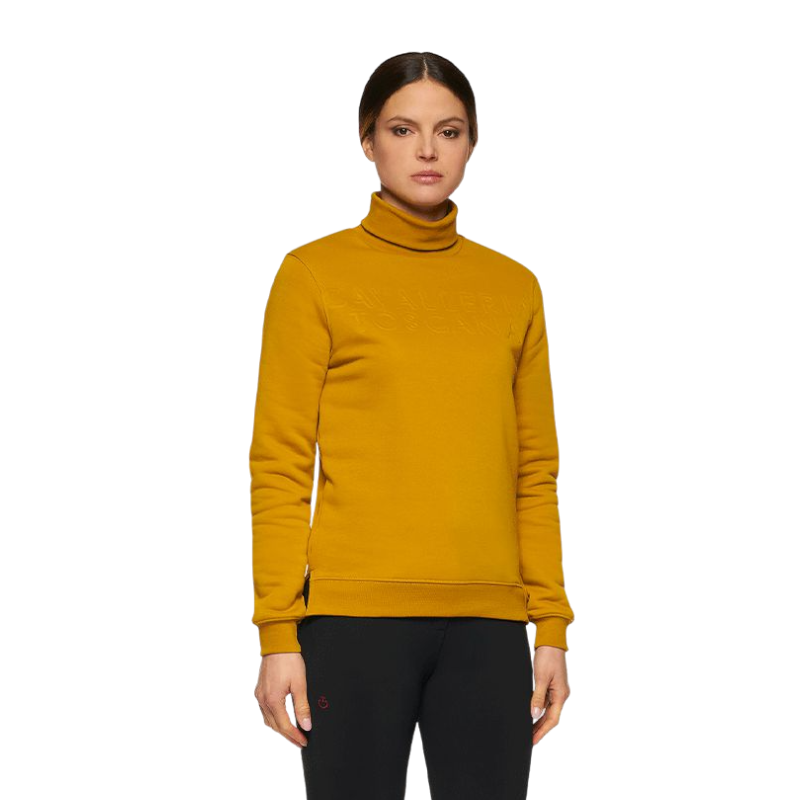 Cavalleria Toscana - Women's mock neck sweatshirt yellow ochre | - Ohlala