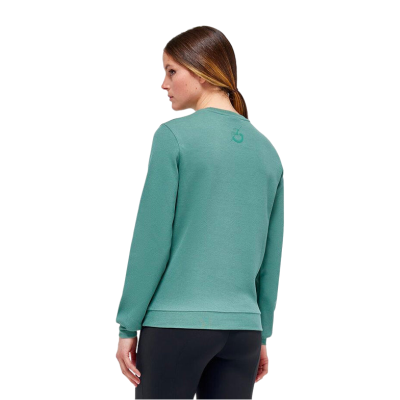 Cavalleria Toscana - Women's emerald cotton piqué sweatshirt | - Ohlala