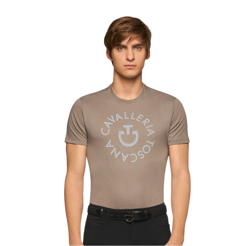 Cavalleria Toscana - メンズクルーネックTシャツ Orbit Sand Grey | - Ohlala