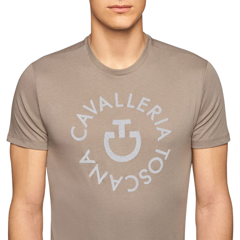 Cavalleria Toscana - メンズクルーネックTシャツ Orbit Sand Grey | - Ohlala