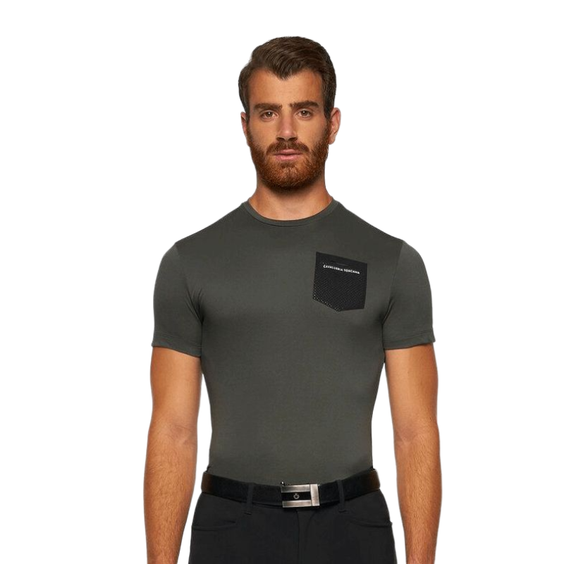 Cavalleria Toscana - Camiseta manga corta hombre performance gris | - Ohlala