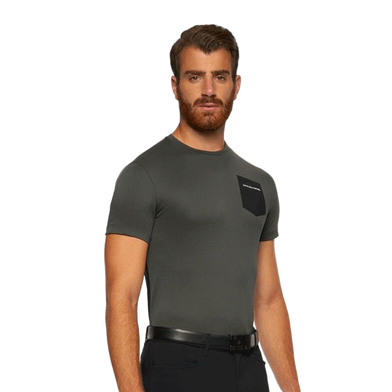 Cavalleria Toscana - Camiseta de manga corta de rendimiento para hombre gris | - Ohlala