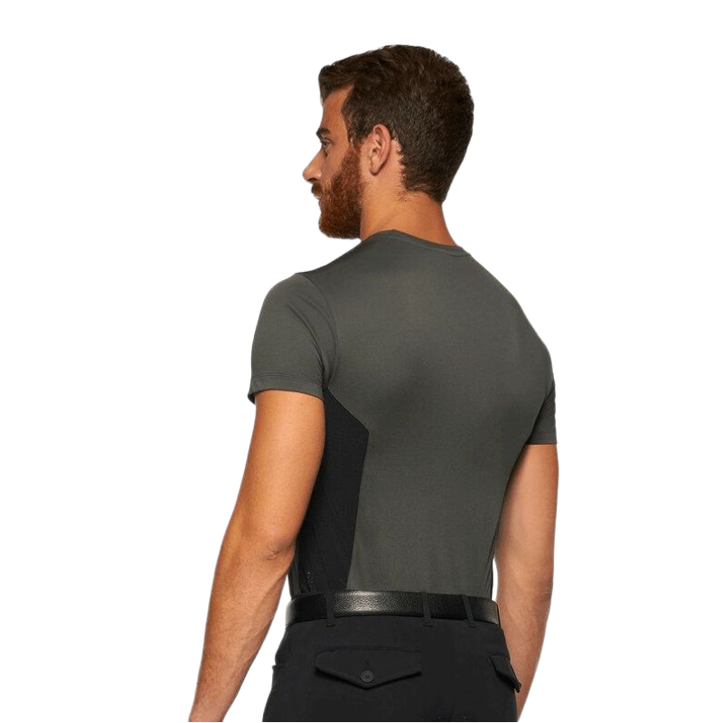 Cavalleria Toscana - Camiseta de manga corta hombre performance gris | - Ohlala