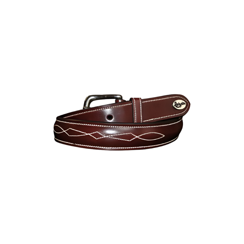 Lexington - Ceinture surpiquée marron | - Ohlala