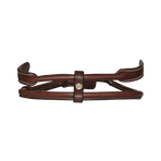 Flags & Cup - Round leather noseband center brown | - Ohlala