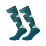 Equithème - Chaussettes Argyle saphir/écru (x1) | - Ohlala