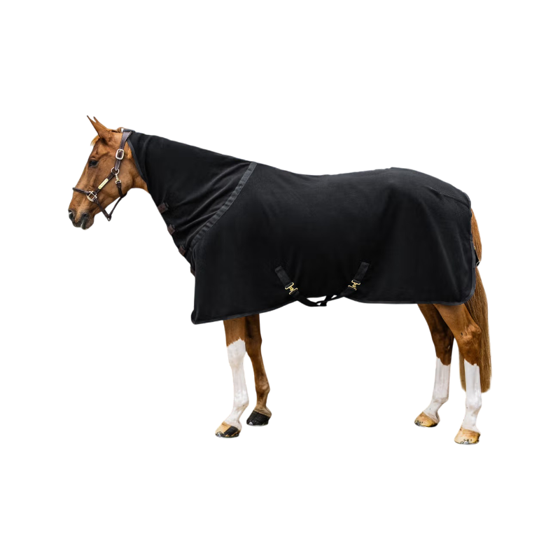 Kentucky Horsewear - Fleece-Abschwitzdecke mit Halsteil in Schwarz | - Ohlala