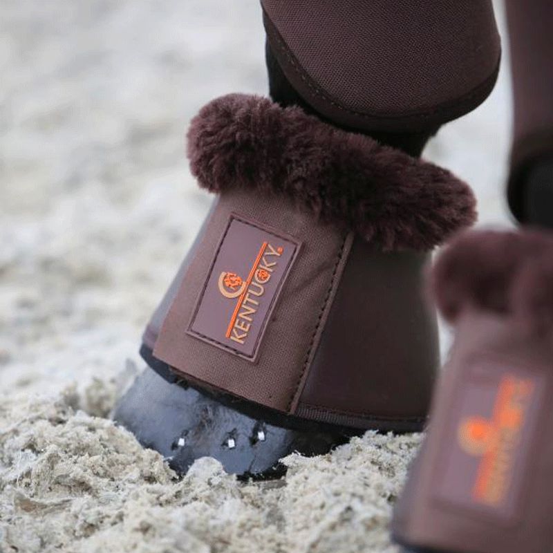 Kentucky Horsewear - Pferdeglocken Leder und Schaffell braun/braun | - Ohlala