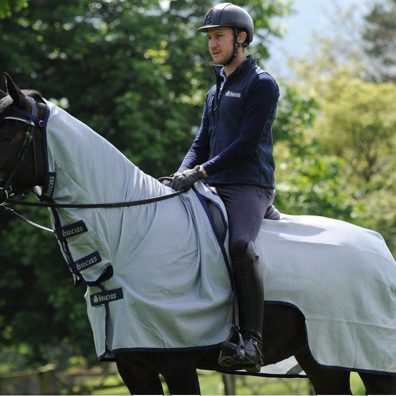 Bucas - Couverture anti-mouches Buzz-Off Riding bleu | - Ohlala