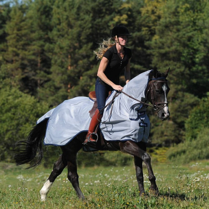 Bucas - Couverture anti-mouches Buzz-Off Riding bleu | - Ohlala